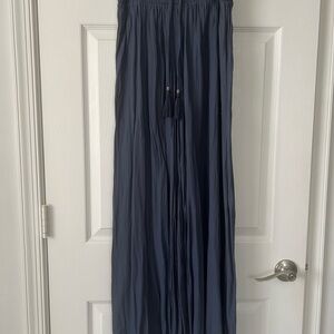Wide Leg Navy Pants